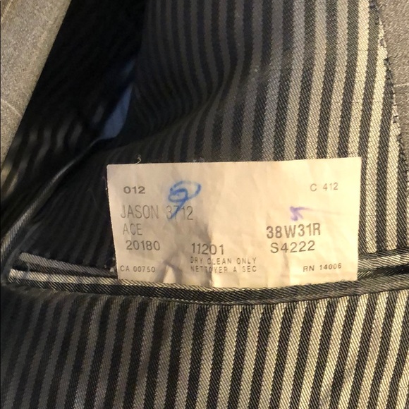 Mid-grey suit, single breasted, notch lapel, sz 38 - Picture 3 of 8